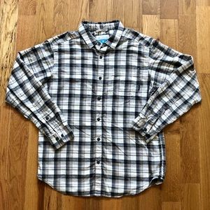 Columbia plaid button up collared shirt